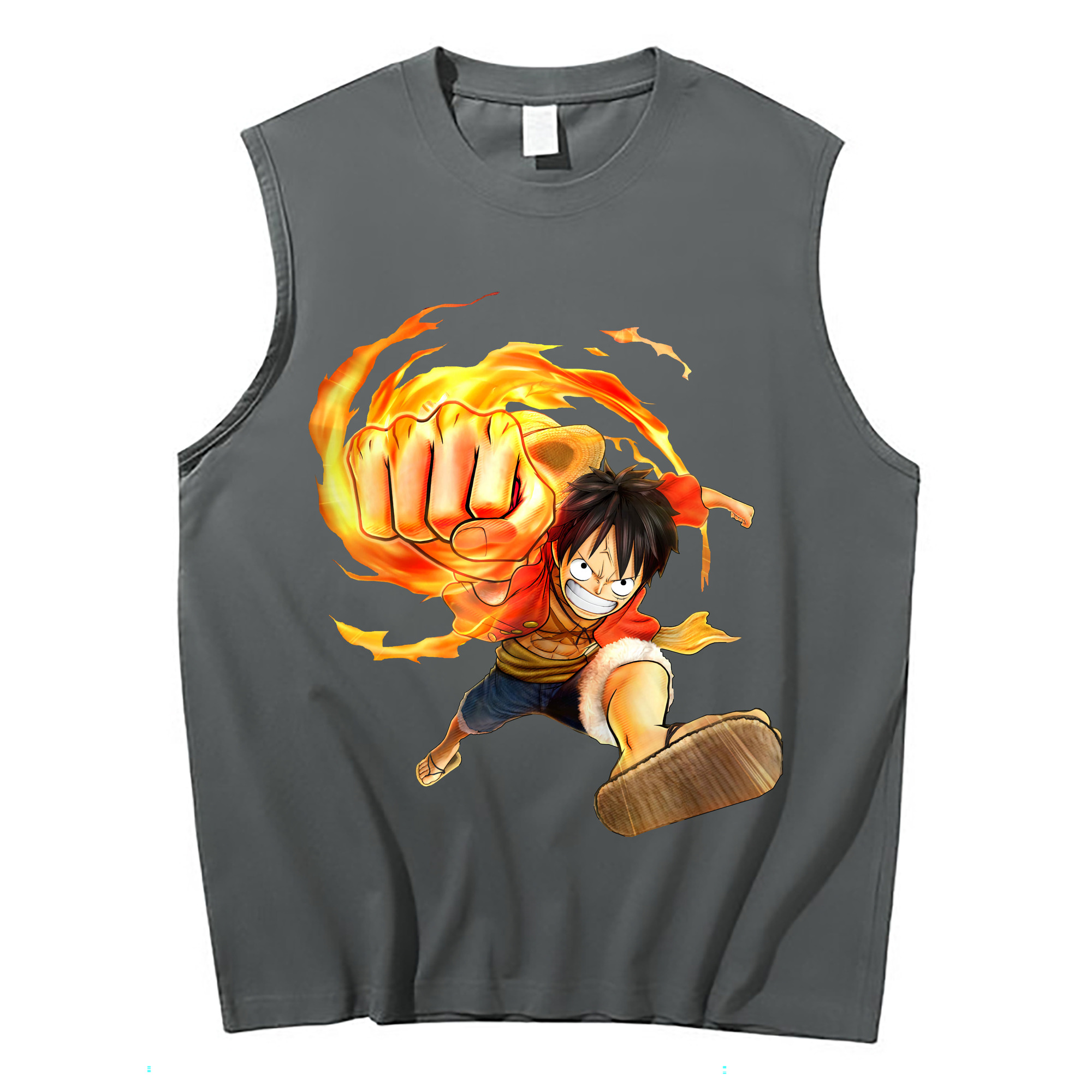 ワンピース モンキー・D・ルフィ ONE PIECE Monkey D. Luffy コットン100％タンクトップ（フロントプリント）